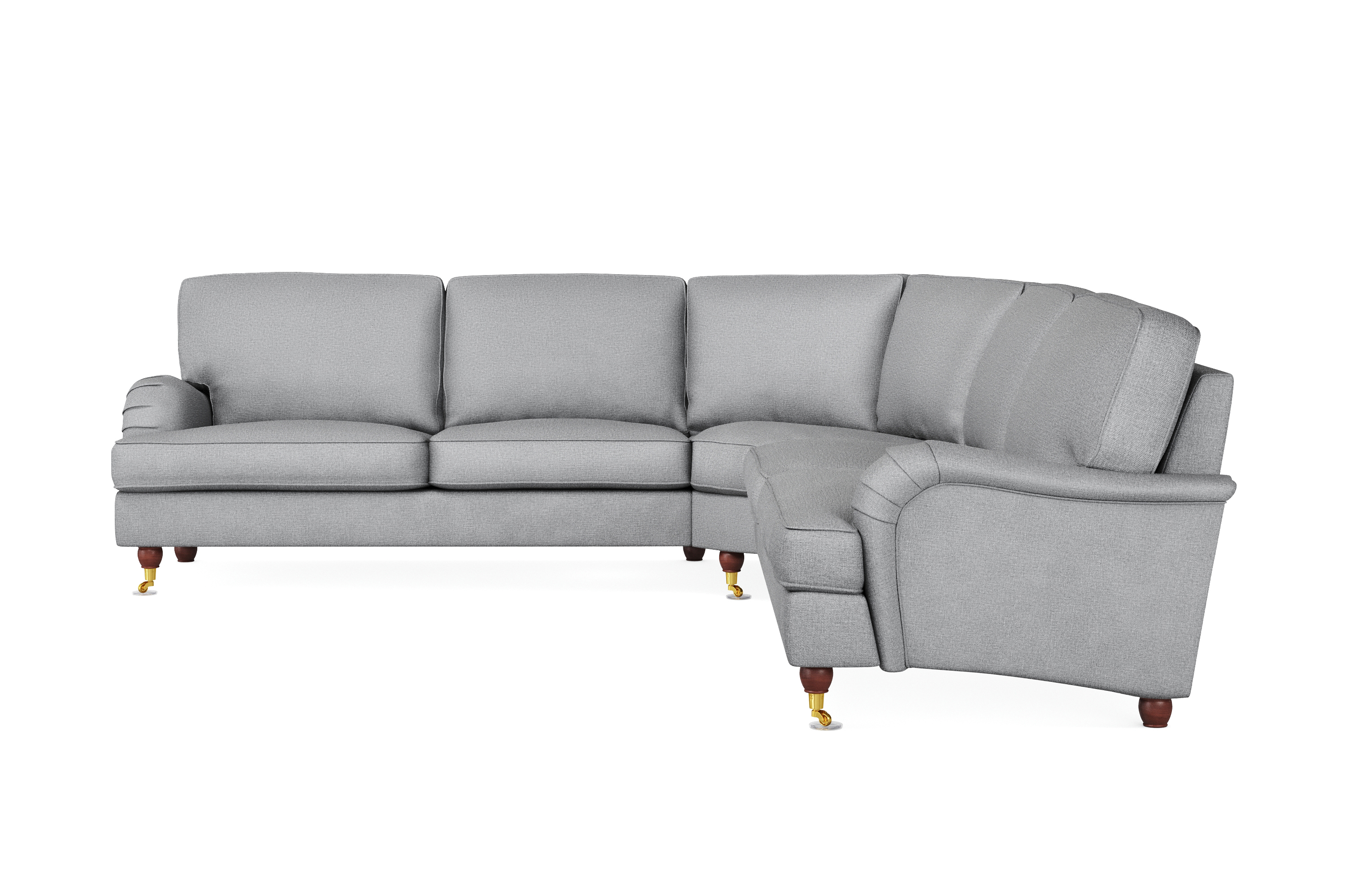 howard lyx 6-sits vänstervänd l-formad hörnsoffa i tyg - ljusgrå