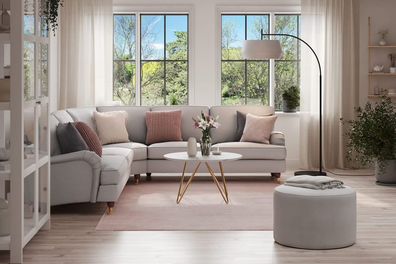 Howard Lyx 6-sits Vänstervänd L-formad Hörnsoffa i Tyg - Ljusgrå - Möbler - Vardagsrum - Soffor - Howardsoffor