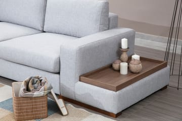 Huelva 5-sits Vänstervänd L-formad Divansoffa 308 cm med Schäslong i Tyg - Grå - Möbler - Vardagsrum - Soffor - Divansoffa & schäslong