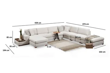 Huelva Divansoffa - Beige - Möbler - Vardagsrum - Soffor - Hörnsoffor