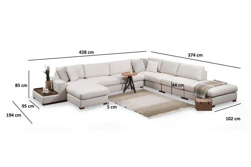 Huelva Divansoffa - Beige - Möbler - Vardagsrum - Soffor - Hörnsoffor