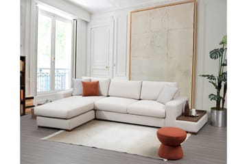 Huelva Vänstervänd L-formad Divansoffa med Schäslong 312 cm i Tyg - Gräddvit - Möbler - Vardagsrum - Soffor - Divansoffa & schäslong