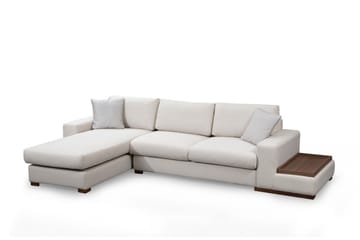 Huelva Vänstervänd L-formad Divansoffa med Schäslong 312 cm i Tyg - Gräddvit - Möbler - Vardagsrum - Soffor - Divansoffa & schäslong