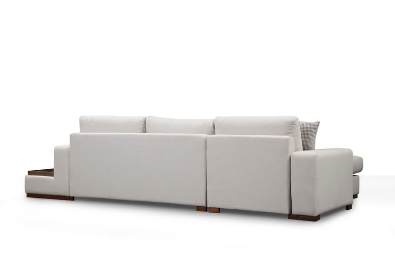 Huelva Vänstervänd L-formad Divansoffa med Schäslong 312 cm i Tyg - Gräddvit - Möbler - Vardagsrum - Soffor - Divansoffa & schäslong