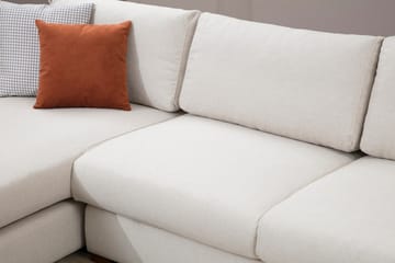 Huelva Vänstervänd L-formad Divansoffa med Schäslong 312 cm i Tyg - Gräddvit - Möbler - Vardagsrum - Soffor - Divansoffa & schäslong