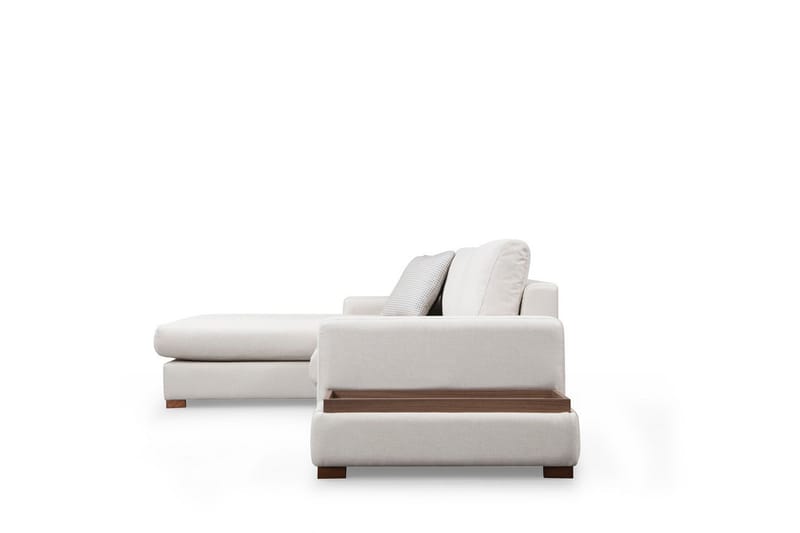 Huelva Vänstervänd L-formad Divansoffa med Schäslong 312 cm i Tyg - Gräddvit - Möbler - Vardagsrum - Soffor - Divansoffa & schäslong