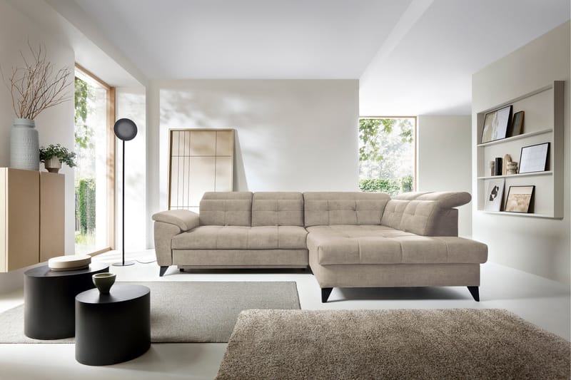 Inferne 5-sits Soffa med Schäslong - Beige - Möbler - Vardagsrum - Soffor - Divansoffa & schäslong