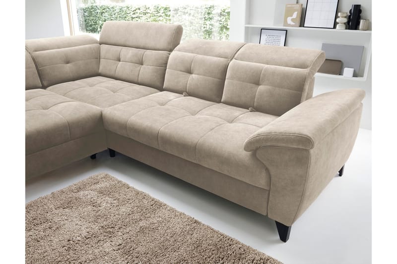 Inferne 5-sits Soffa med Schäslong - Beige - Möbler - Vardagsrum - Soffor - Divansoffa & schäslong