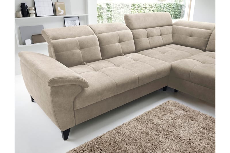 Inferne 5-sits Soffa med Schäslong - Beige - Möbler - Vardagsrum - Soffor - Divansoffa & schäslong