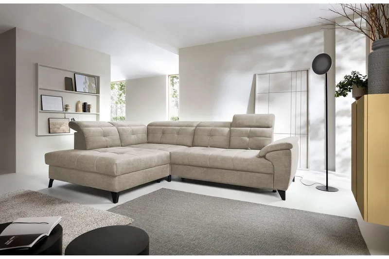 Inferne 5-sits Soffa med Schäslong - Beige - Möbler - Vardagsrum - Soffor - Divansoffa & schäslong