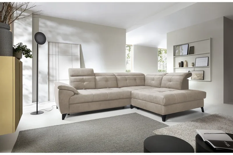 Inferne 5-sits Soffa med Schäslong - Beige - Möbler - Vardagsrum - Soffor - Divansoffa & schäslong