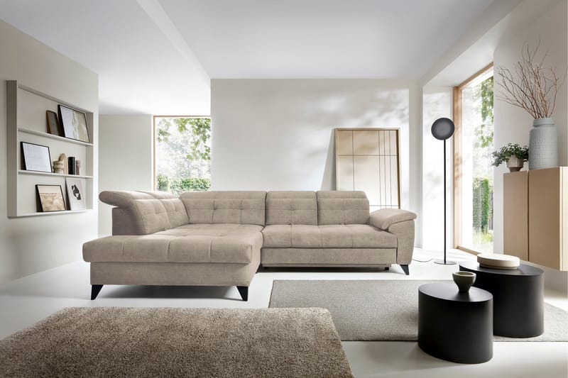 Inferne 5-sits Soffa med Schäslong - Beige - Möbler - Vardagsrum - Soffor - Divansoffa & schäslong