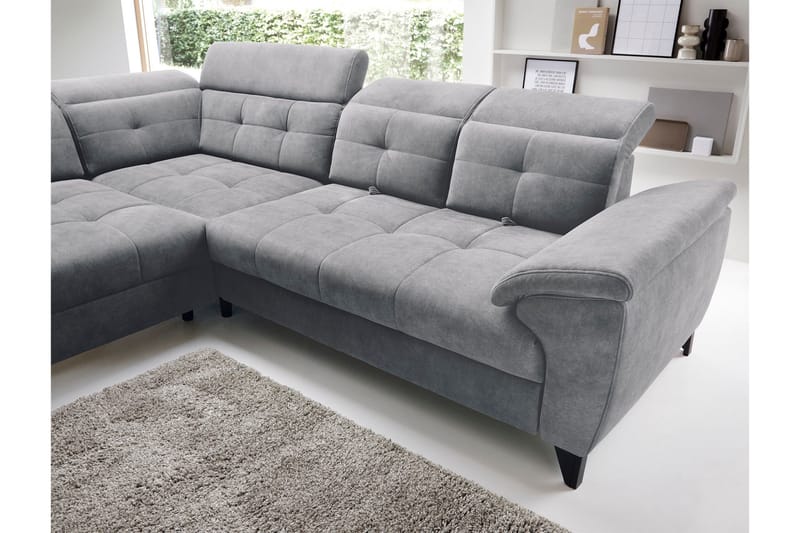 Inferne 5-sits Soffa med Schäslong - Grå - Möbler - Vardagsrum - Soffor - Divansoffa & schäslong