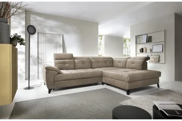 Inferne 5-sits Soffa med Schäslong - Mörkbeige - Möbler - Vardagsrum - Soffor - Divansoffa & schäslong