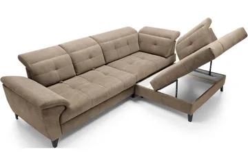 Inferne 5-sits Soffa med Schäslong - Mörkbeige - Möbler - Vardagsrum - Soffor - Divansoffa & schäslong