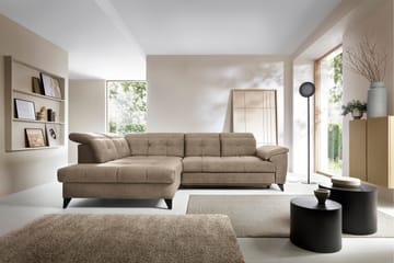 Inferne 5-sits Soffa med Schäslong - Mörkbeige - Möbler - Vardagsrum - Soffor - Divansoffa & schäslong