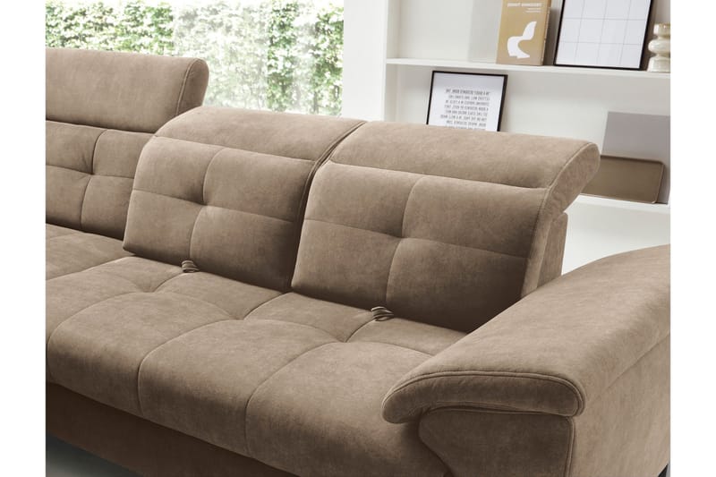 Inferne 5-sits Soffa med Schäslong - Mörkbeige - Möbler - Vardagsrum - Soffor - Divansoffa & schäslong