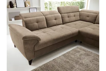 Inferne 5-sits Soffa med Schäslong - Mörkbeige - Möbler - Vardagsrum - Soffor - Divansoffa & schäslong