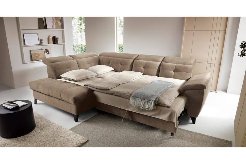 Inferne 5-sits Soffa med Schäslong - Mörkbeige - Möbler - Vardagsrum - Soffor - Divansoffa & schäslong
