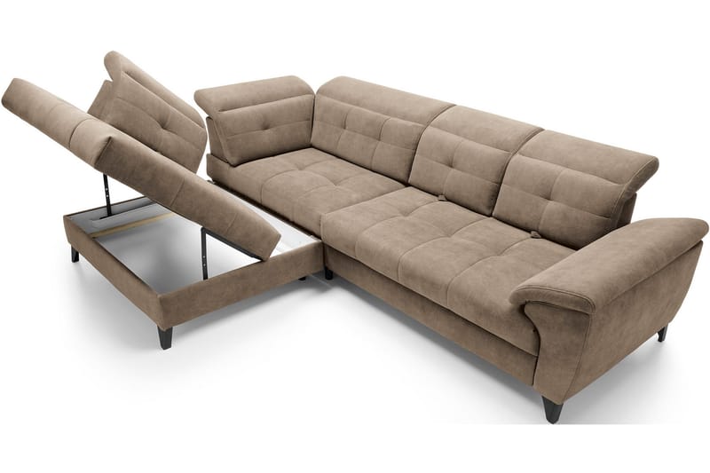 Inferne 5-sits Soffa med Schäslong - Mörkbeige - Möbler - Vardagsrum - Soffor - Divansoffa & schäslong
