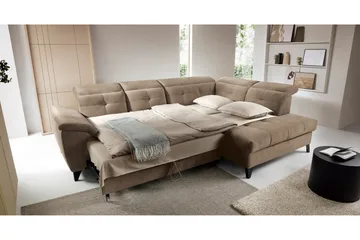 Inferne 5-sits Soffa med Schäslong - Mörkbeige - Möbler - Vardagsrum - Soffor - Divansoffa & schäslong