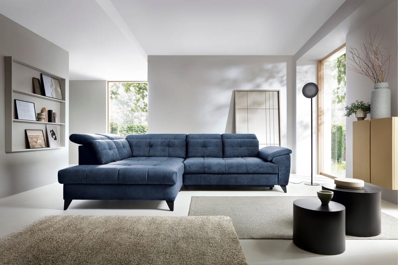 Inferne 5-sits Soffa med Schäslong - Mörkblå - Möbler - Vardagsrum - Soffor - Divansoffa & schäslong