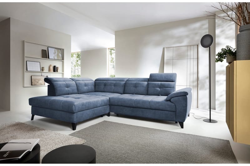 Inferne 5-sits Soffa med Schäslong - Mörkblå - Möbler - Vardagsrum - Soffor - Divansoffa & schäslong