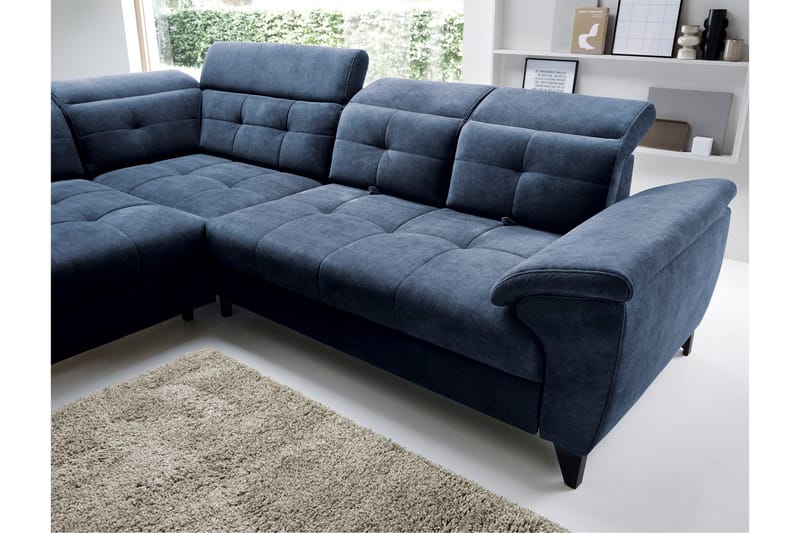 Inferne 5-sits Soffa med Schäslong - Mörkblå - Möbler - Vardagsrum - Soffor - Divansoffa & schäslong