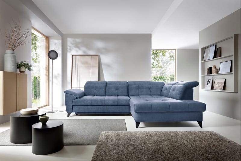 Inferne 5-sits Soffa med Schäslong - Mörkblå - Möbler - Vardagsrum - Soffor - Divansoffa & schäslong