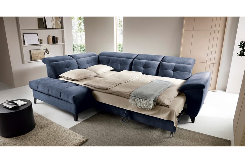 Inferne 5-sits Soffa med Schäslong - Mörkblå - Möbler - Vardagsrum - Soffor - Divansoffa & schäslong
