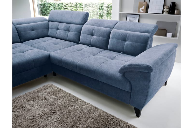Inferne 5-sits Soffa med Schäslong - Mörkblå - Möbler - Vardagsrum - Soffor - Divansoffa & schäslong