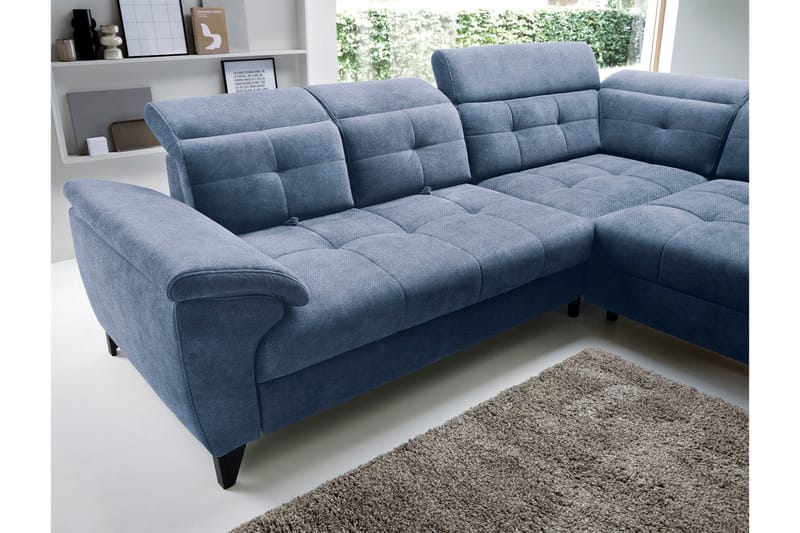 Inferne 5-sits Soffa med Schäslong - Mörkblå - Möbler - Vardagsrum - Soffor - Divansoffa & schäslong