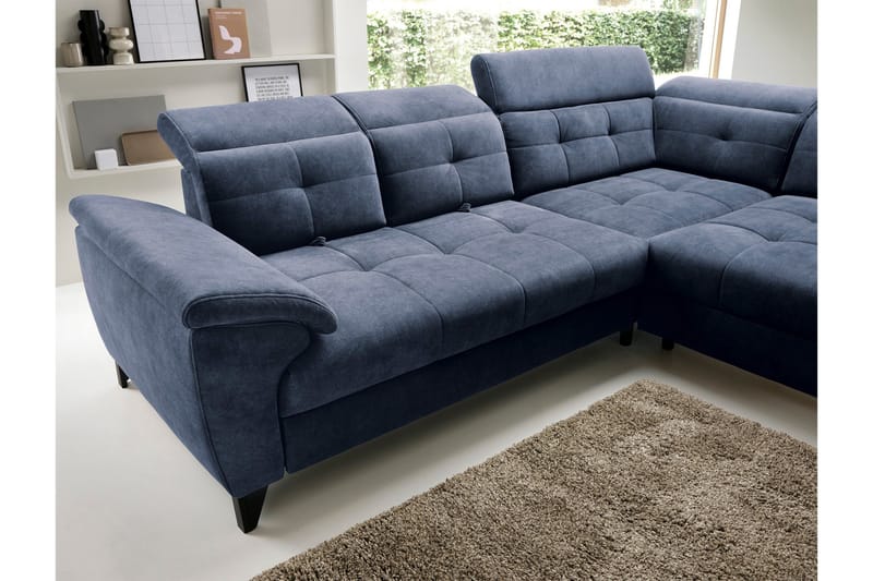 Inferne 5-sits Soffa med Schäslong - Mörkblå - Möbler - Vardagsrum - Soffor - Divansoffa & schäslong