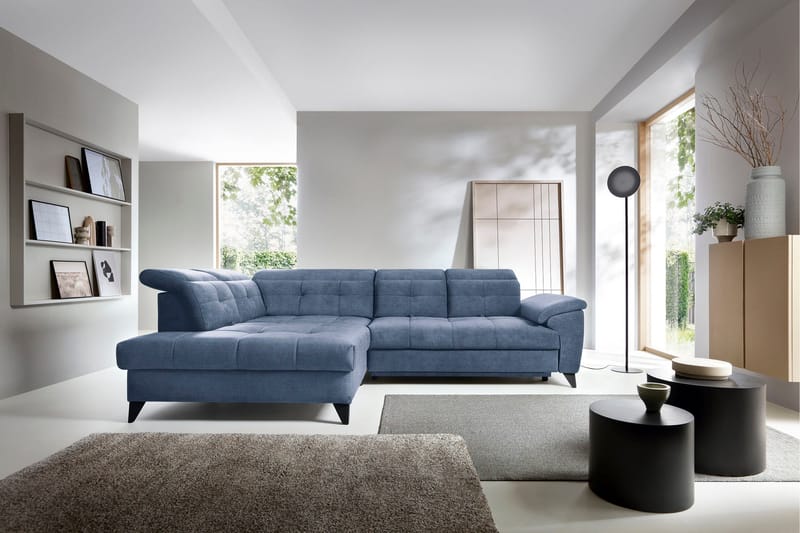 Inferne 5-sits Soffa med Schäslong - Mörkblå - Möbler - Vardagsrum - Soffor - Divansoffa & schäslong