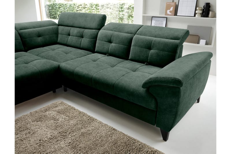 Inferne 5-sits Soffa med Schäslong - Mörkgrön - Möbler - Vardagsrum - Soffor - Divansoffa & schäslong