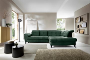 Inferne 5-sits Soffa med Schäslong - Mörkgrön - Möbler - Vardagsrum - Soffor - Divansoffa & schäslong
