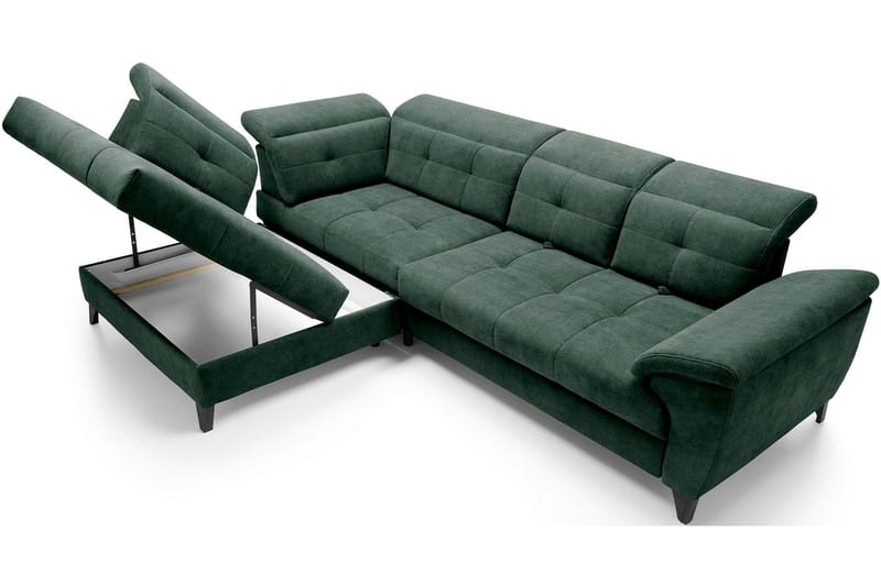 Inferne 5-sits Soffa med Schäslong - Mörkgrön - Möbler - Vardagsrum - Soffor - Divansoffa & schäslong