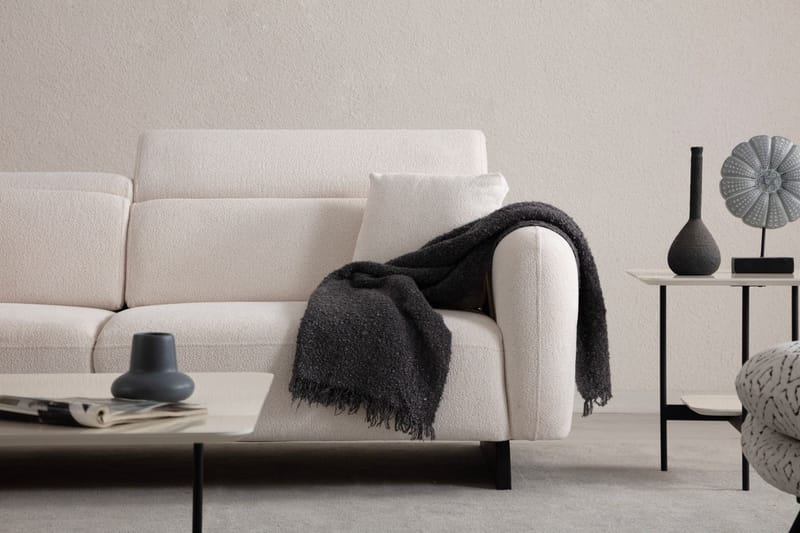Ingang 3-sits Soffa Chenille - Vit - Möbler - Vardagsrum - Soffor - 3-sits soffor