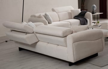 Ingang 3-sits Soffa Chenille - Vit - Möbler - Vardagsrum - Soffor - 3-sits soffor