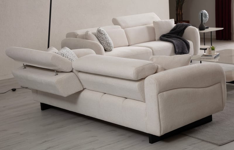 Ingang 3-sits Soffa Chenille - Vit - Möbler - Vardagsrum - Soffor - 3-sits soffor