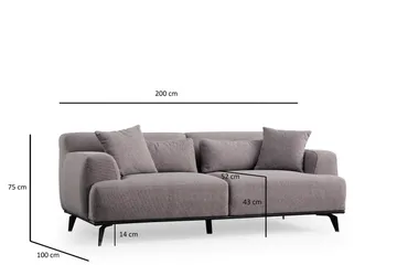 Jaguar 2-sits Soffa - Brun/Grå - Möbler - Vardagsrum - Soffor - 2-sits soffor