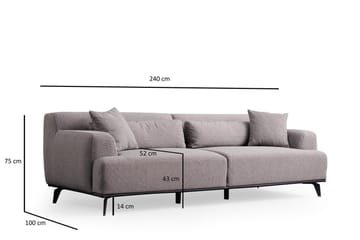 Jaguar 3-sits Soffa - Brun/Grå - Möbler - Vardagsrum - Soffor - 3-sits soffor