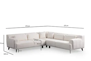 Jaguar 4-sits Soffa med Divan - Vit - Möbler - Vardagsrum - Soffor - Divansoffa & schäslong