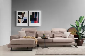 Jaraad Divansoffa Höger - Beige/Svart - Möbler - Vardagsrum - Soffor - Divansoffa & schäslong