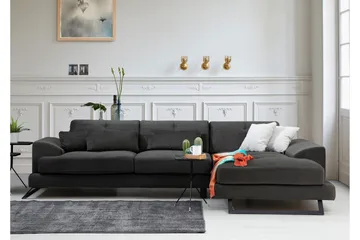 Jaraad Hörnsoffa med Divan Höger - Svart - Möbler - Vardagsrum - Soffor - Divansoffa & schäslong
