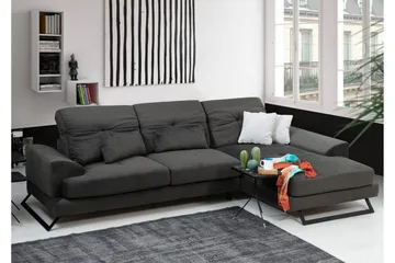 Jaraad Hörnsoffa med Divan Höger - Svart - Möbler - Vardagsrum - Soffor - Divansoffa & schäslong
