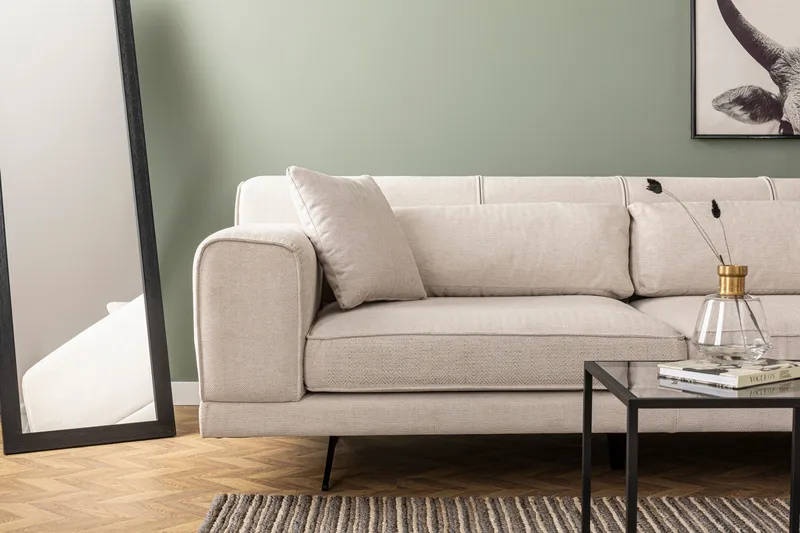 Jivago Divansoffa Höger - Beige/Svart - Möbler - Vardagsrum - Soffor - Divansoffa & schäslong