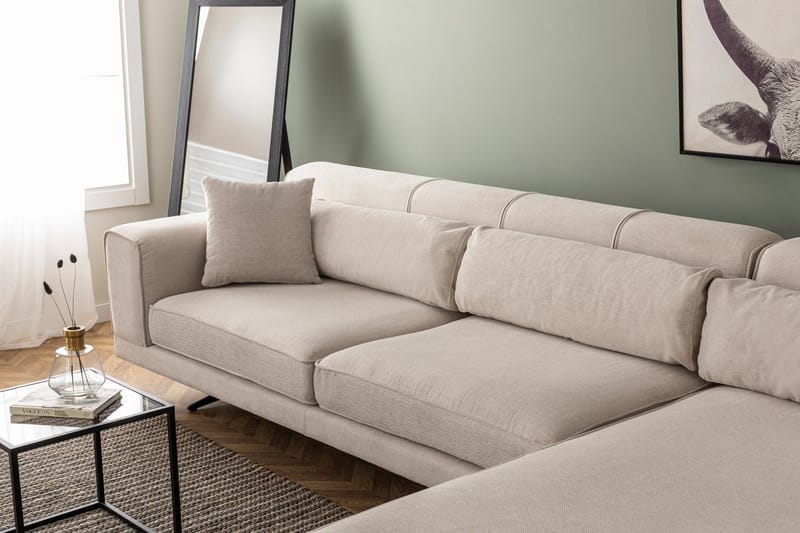 Jivago Divansoffa Höger - Beige/Svart - Möbler - Vardagsrum - Soffor - Divansoffa & schäslong