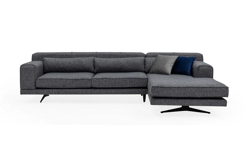 Jivago Divansoffa Höger, Grå/Svart