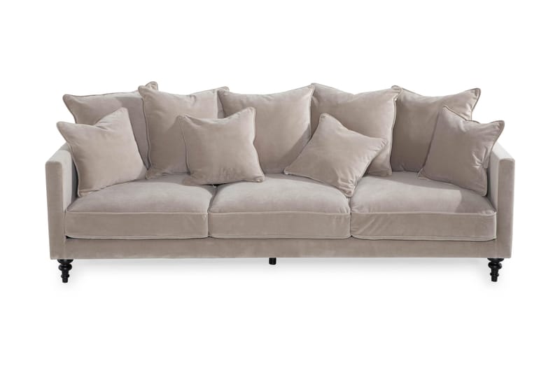 JORIDE 3-sits Sammetssoffa Beige - 3-sits soffor - Sammetssoffor